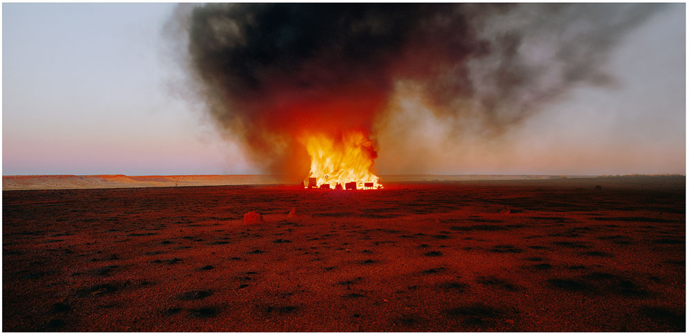 Rosemary Laing, burning Ayer #6, 2003, c-print. © Rosemary Laing, courtesy of the artist and Galerie Lelong &amp; Co., New York.