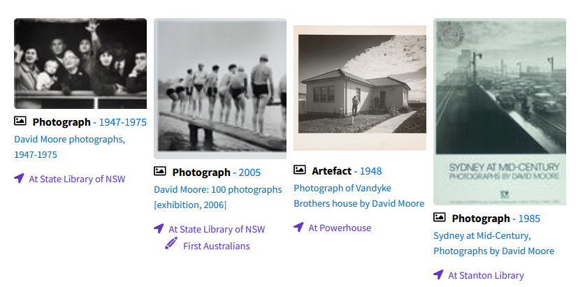 Trove features more than 250 pictures by David Moore.